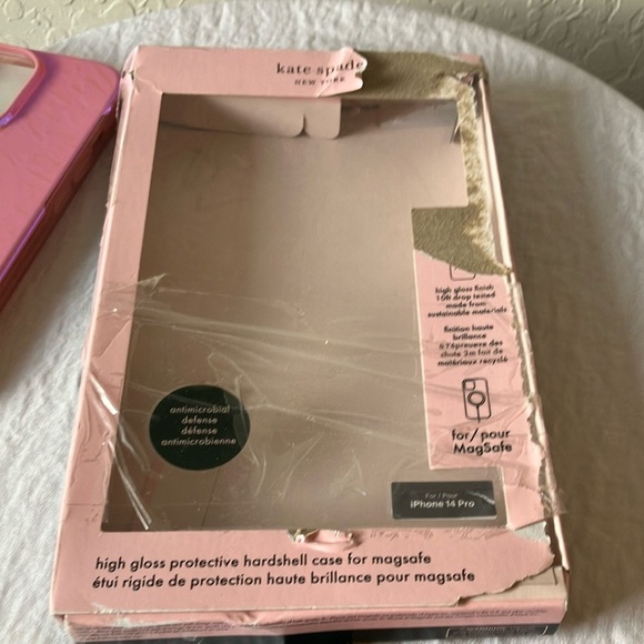Kate Spade: Pink iPhone 14 Pro Phone Case- Iridescent- high gloss- 10 ft drop - Picture 16 of 16